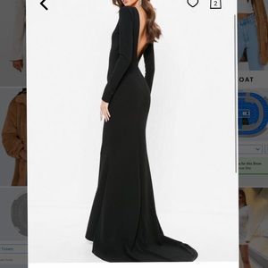 Black Open Back Gown